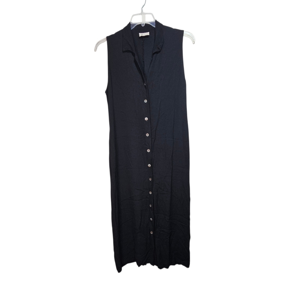 Cut Loose Women's Black 100% Rayon Button-Up Sleeveless Dress Size Medium.